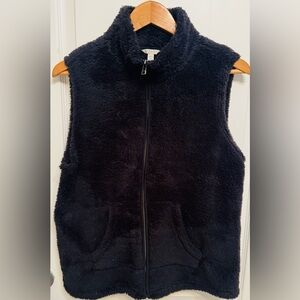 Sonoma Women's Fleece Zip Up‎ Vest- Black. NWT